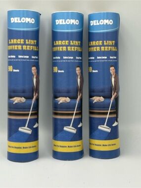 Delomo Large Lint Roller Refills, designed with an extra-wide